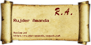 Rujder Amanda névjegykártya